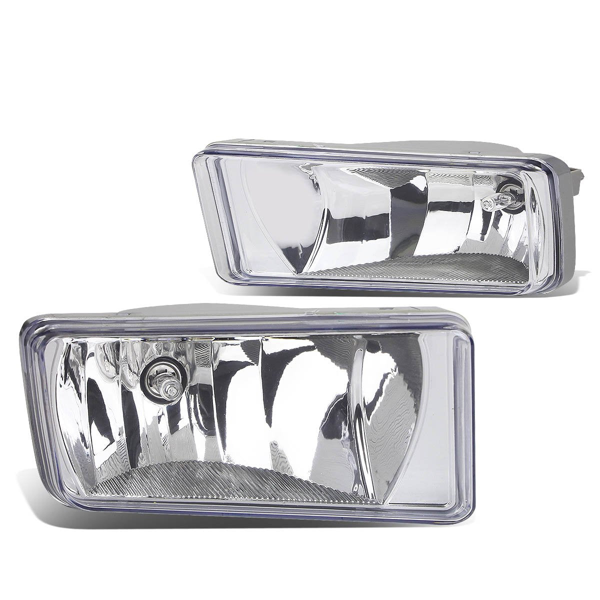 DNA MOTORING front fog lights packaging shows pair and included bulbs, clear replacement benefit