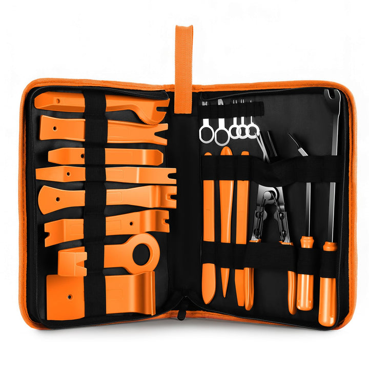DNA MOToring full 19-piece kit laid out, organized for easy selection and transport
