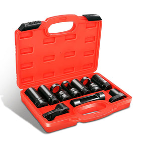 DNA MOTORING front view of entire 10-piece sensor socket set, organized and ready