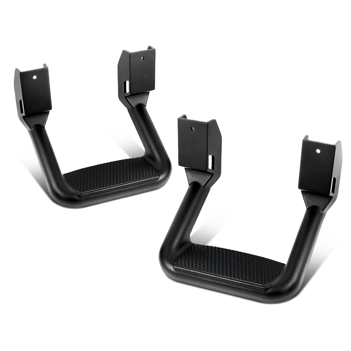 DNA MOToring front side view showing full black hoop step and mounting points for durability