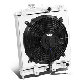 DNA MOTORING front view assembled radiator showing ready-to-install fitment and improved cooling