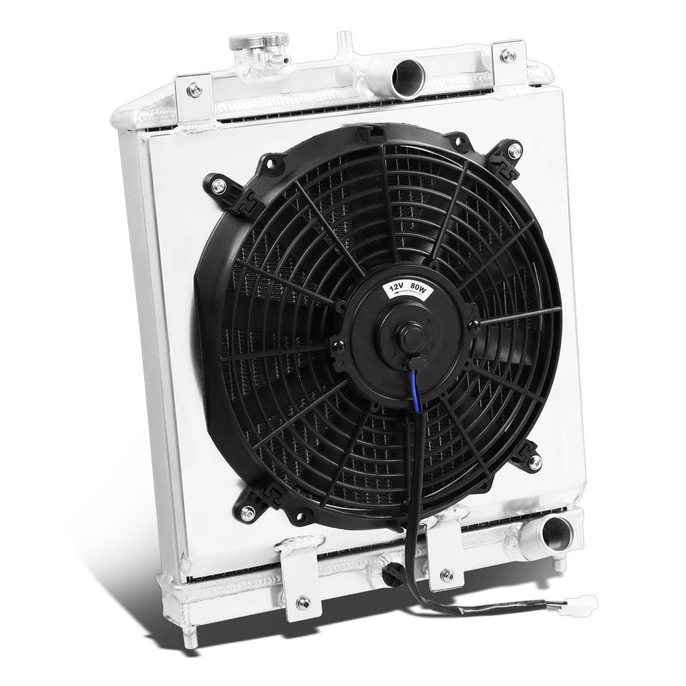 DNA MOTORING front view assembled radiator showing ready-to-install fitment and improved cooling
