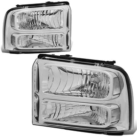 DNA MOTORING front view chrome clear headlights showing clean OEM styling and improved appearance