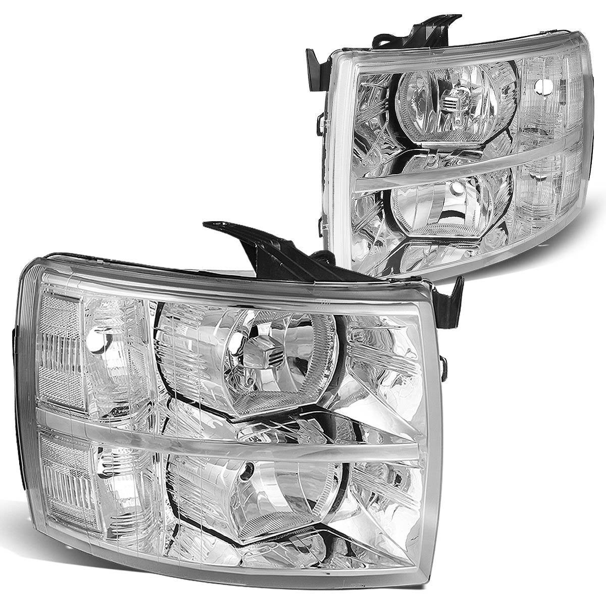 DNA MOTORING front view chrome headlights showing refreshed truck face and fitment benefit