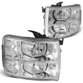 DNA MOTORING front view chrome headlights showing refreshed truck face and fitment benefit
