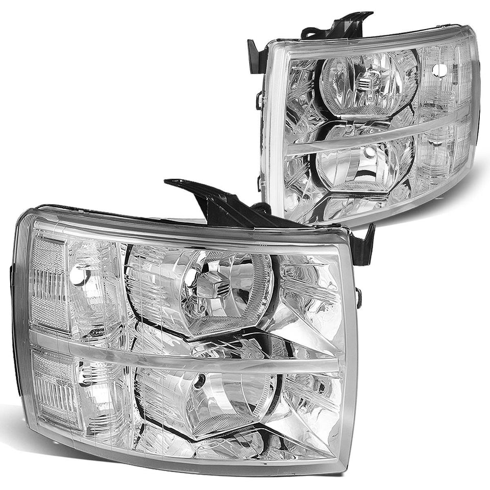 DNA MOTORING front view chrome headlights showing refreshed truck face and fitment benefit