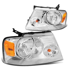 DNA MOTORING front view of both chrome amber headlights showing clean styling and easy replacement benefit