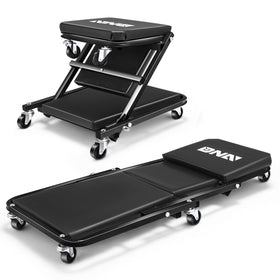 DNA Motoring front view of 36-inch folding creeper showing frame and cushion for durable support