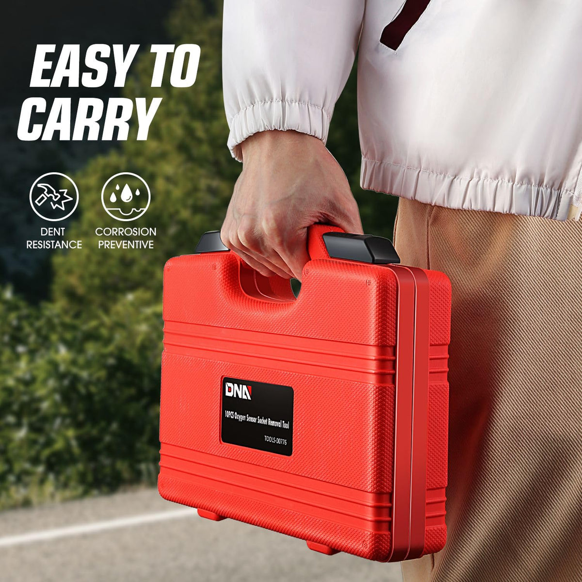 DNA MOTORING lifestyle shot in garage demonstrating professional-grade tool reliability