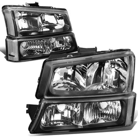 DNA MOTORING front view headlight assembly showing clean black housing and clear lens benefit improved appearance