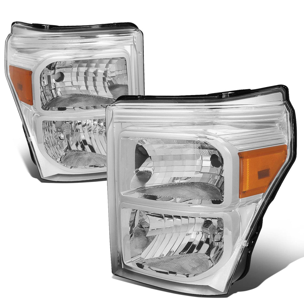 DNA MOTORING front view headlights showing chrome finish and road presence