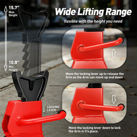 DNA MOTORING height scale comparison demonstrating adjustable range benefit