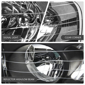 DNA MOTORING lens texture detail demonstrating clear polycarbonate for long-lasting clarity