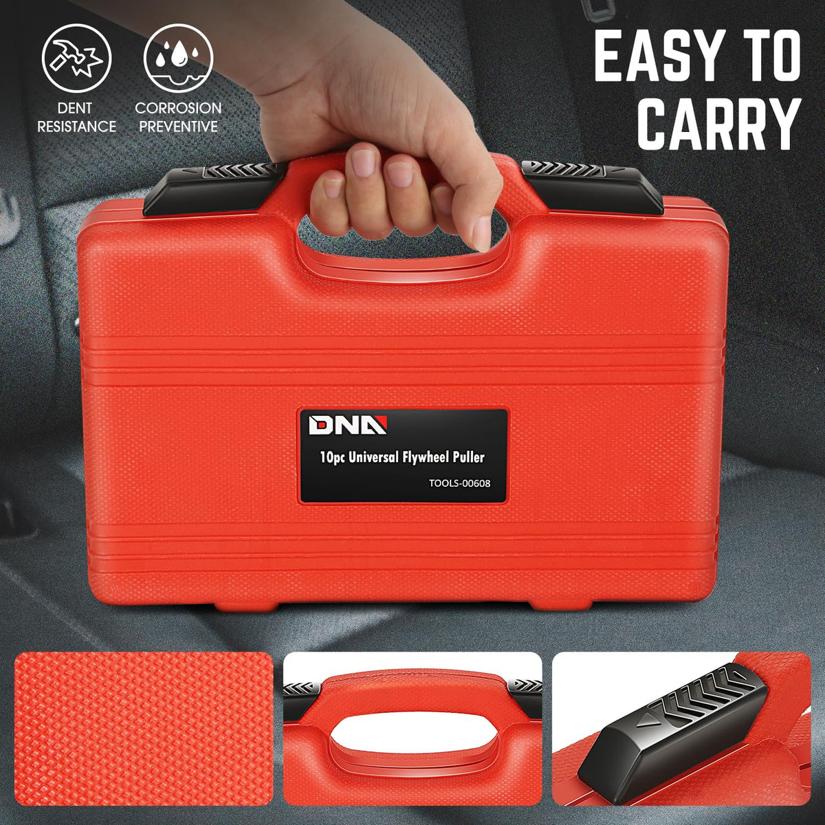 DNA MOTORING tool in a garage being used to remove a flywheel demonstrating practical benefit