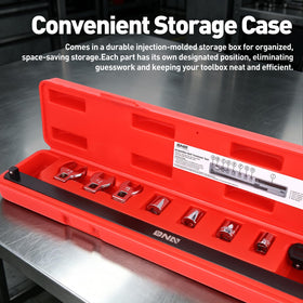 DNA MOTORING kit on garage workbench illustrating readiness for auto repairs