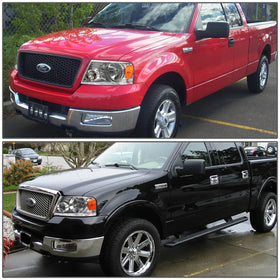 DNA MOTORING lifestyle shot of truck front with headlights on showing refreshed curb appeal and visibility benefit