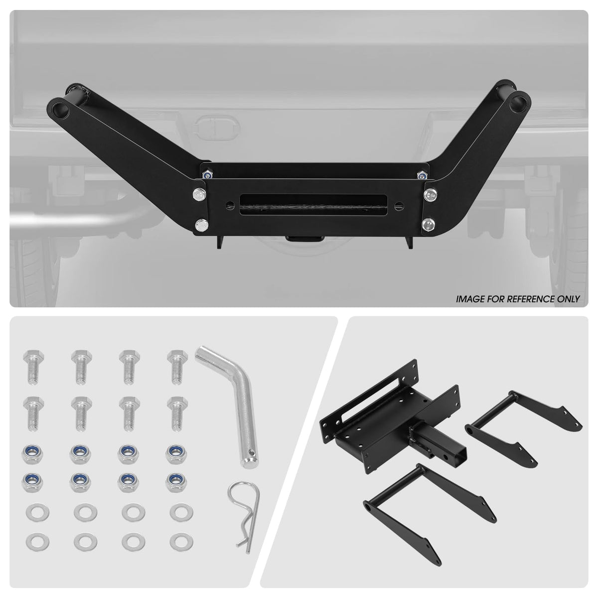 DNA MOTORING drilled mounting pattern detail enabling wide winch fitment