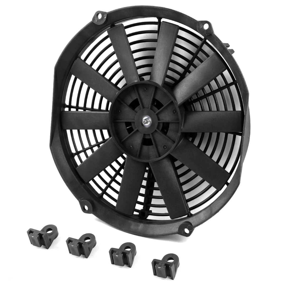 DNA MOTORING close-up of fan blades and hub showing durable lightweight construction
