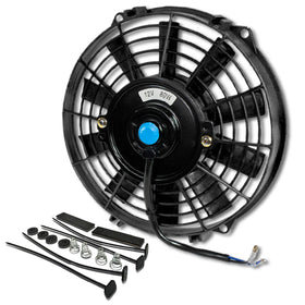 DNA MOToring front view of 9-inch fan showing compact profile and easy fit benefit