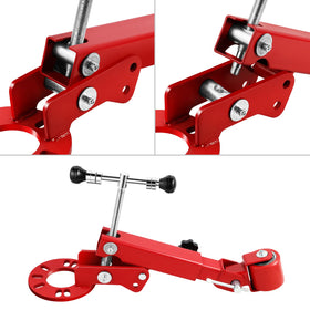 DNA MOTORING red finish and label showing corrosion resistance and shop visibility