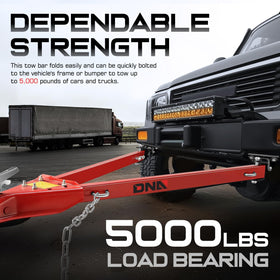 DNA MOTORING safety chains attached offering backup security during tow