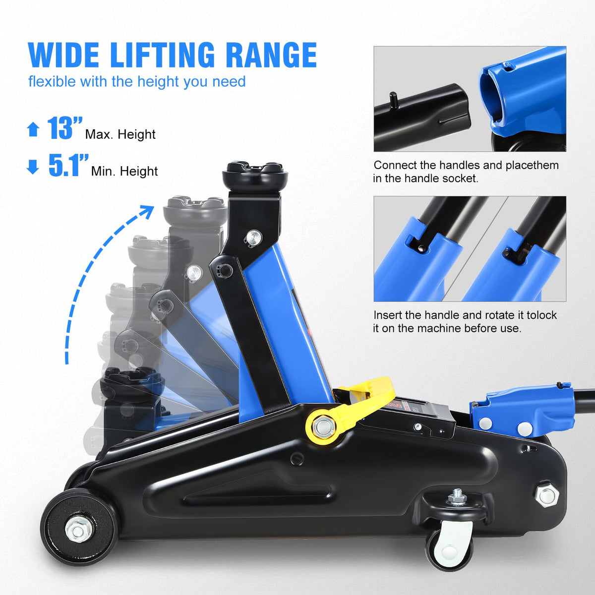 DNA Motoring side view showing swivel casters for easy positioning and maneuvering