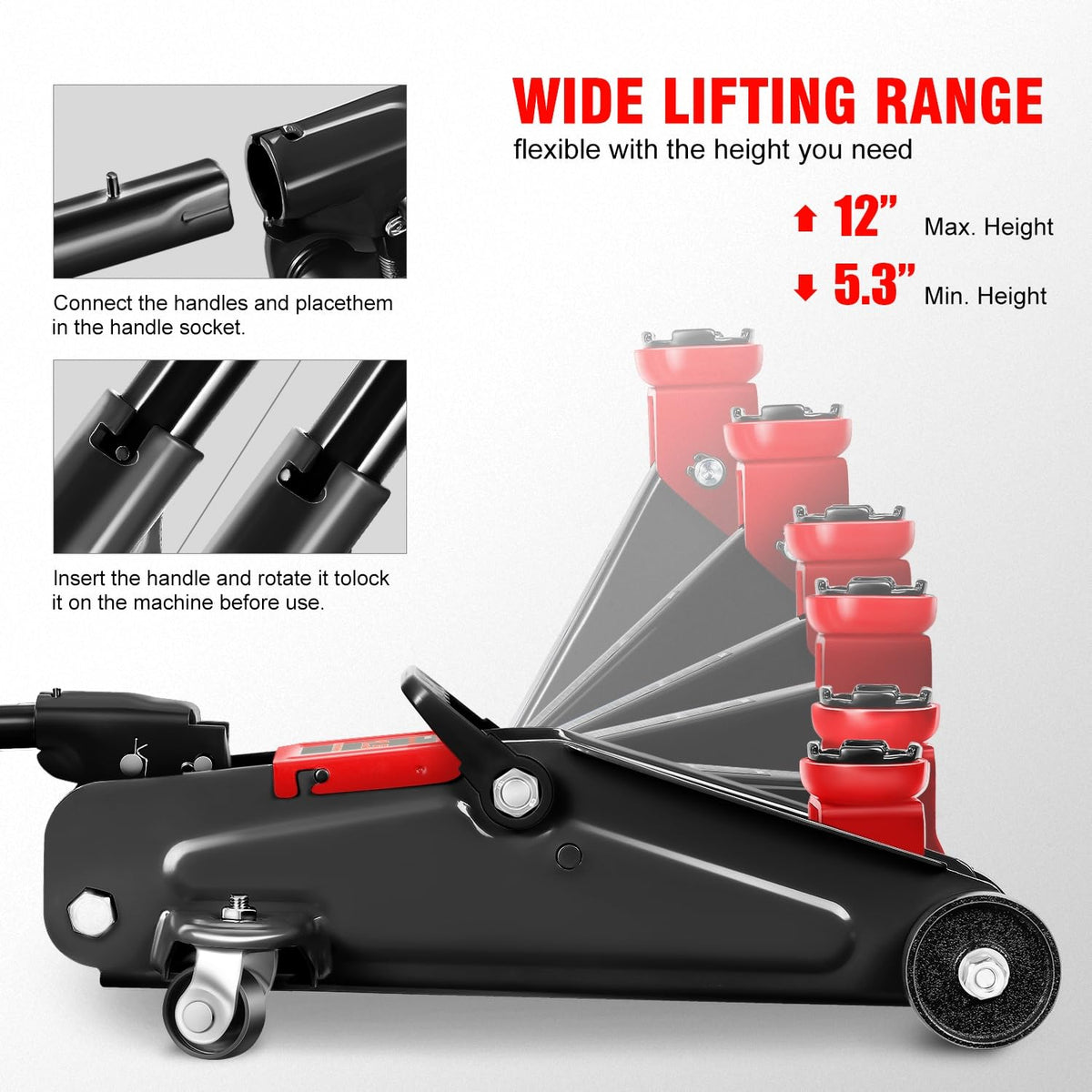 DNA MOTORING swivel caster wheels detail for easy maneuvering benefit