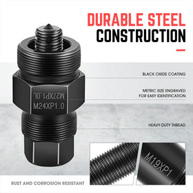DNA MOTORING close-up of single-ended puller threads showing precision and durable finish