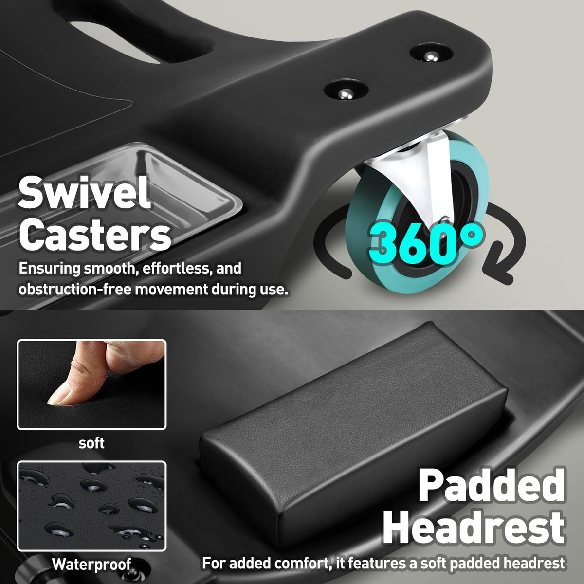 DNA MOTORING six swivel casters for smooth maneuvering and reduced friction