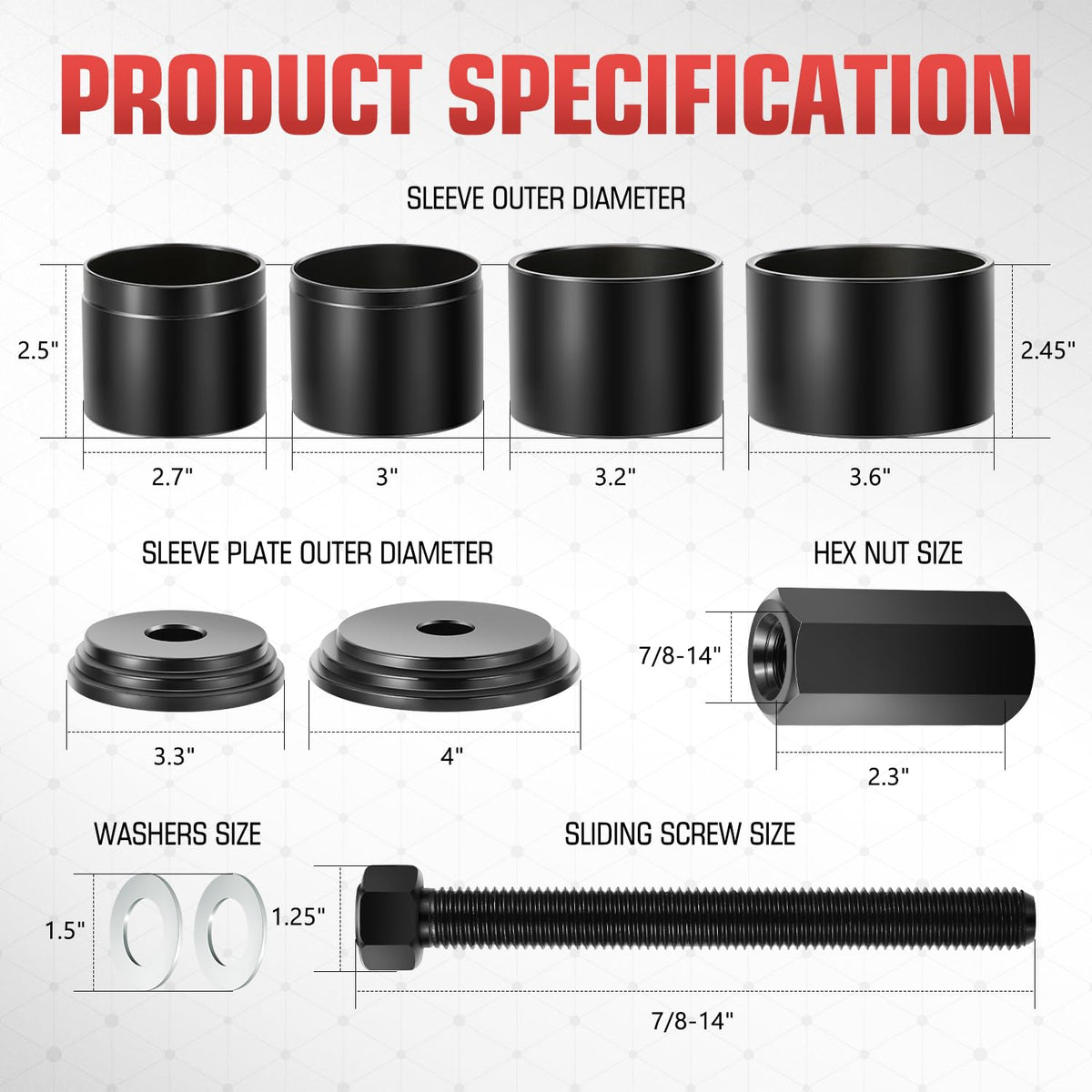 DNA MOTORING sliding screws detail demonstrating strong 8.8-grade build for reliable force