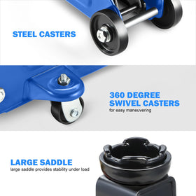 DNA Motoring swivel caster wheels viewed low showing easy maneuverability benefit