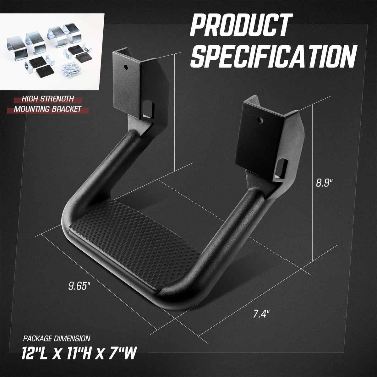 DNA MOTORING close-up textured step surface showing slip-resistant grip