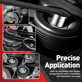 DNA MOTORING tool engaged on a serpentine tensioner offering safe belt release