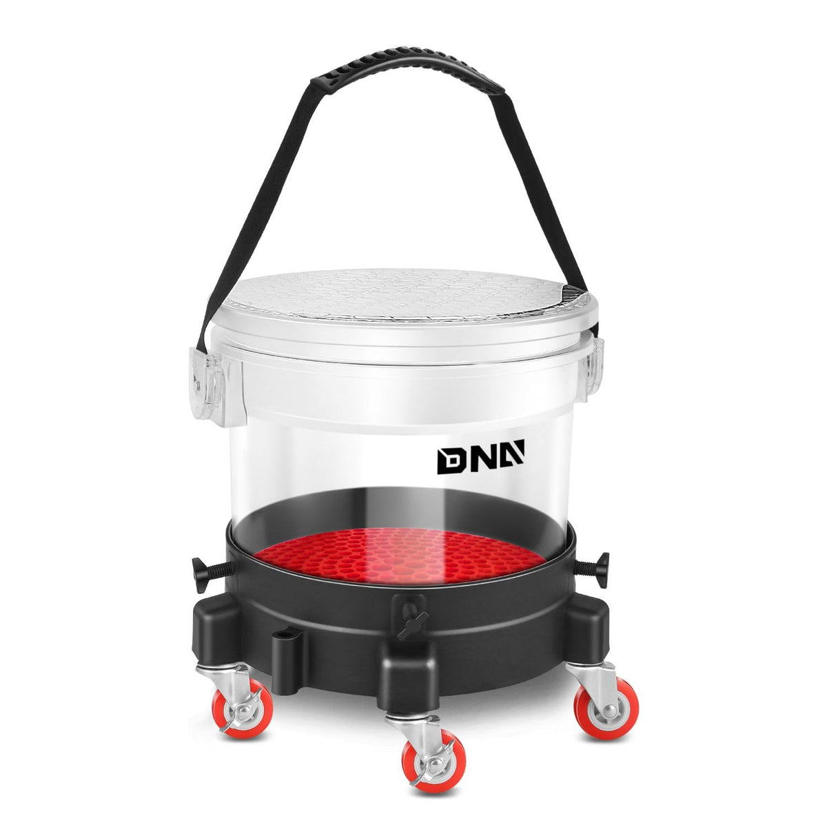 DNA MOTORING transparent bucket front showing capacity and clear water benefit