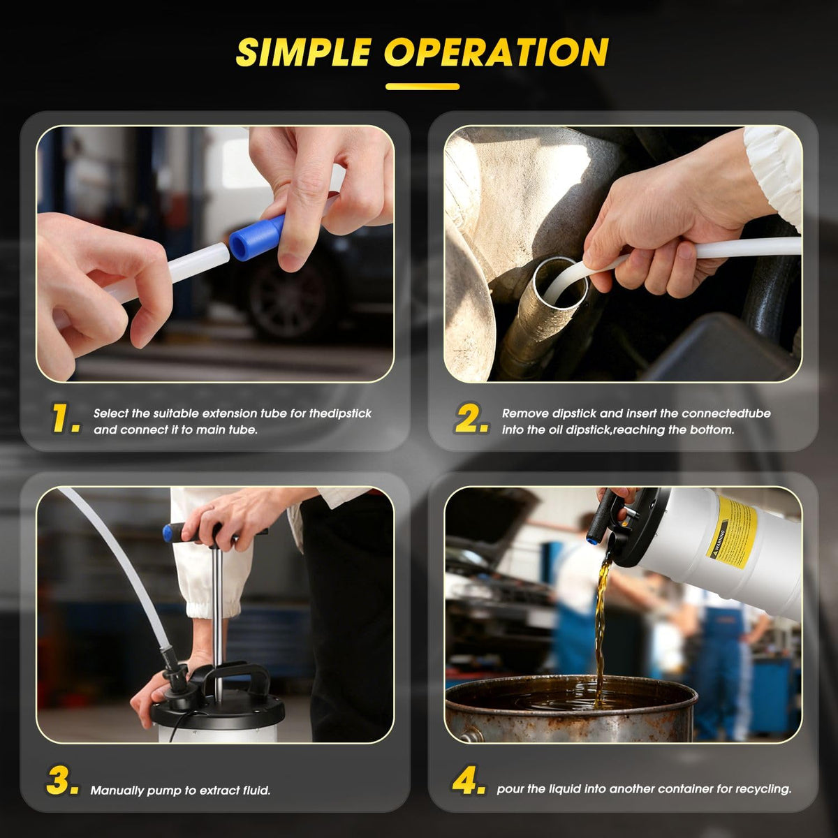 DNA Motoring two suction tubes close-up for versatile fluid extraction