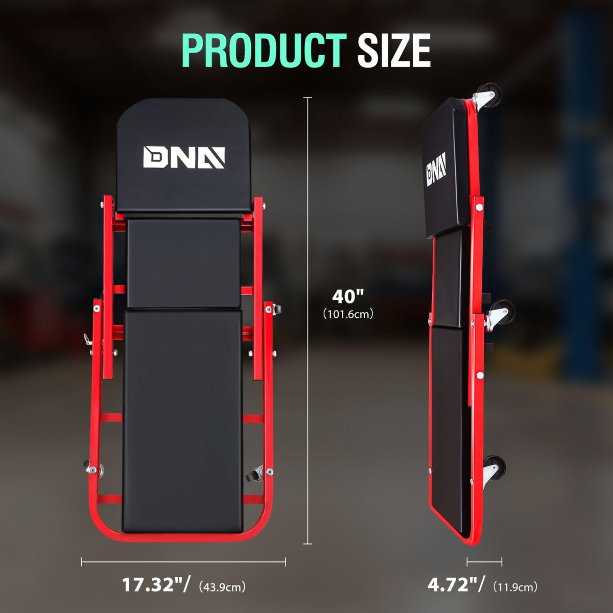 DNA MOTORING under-car use demonstrating low-profile access and mobility benefit
