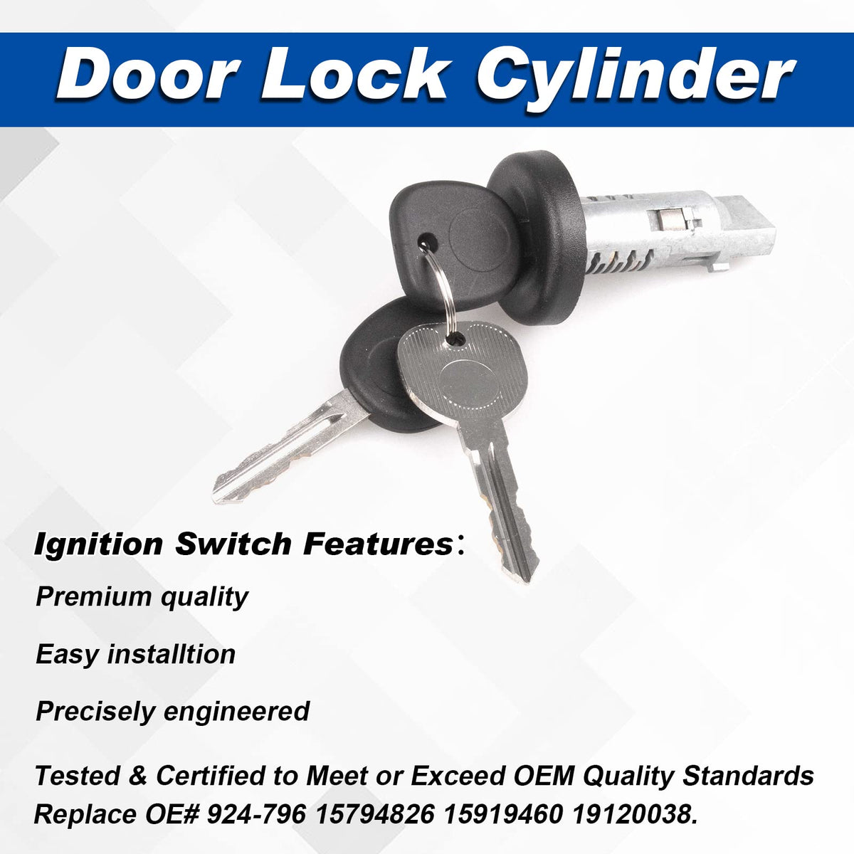 Dngbymx ignition cylinder with included transponder-style keys in hand for quick replacement