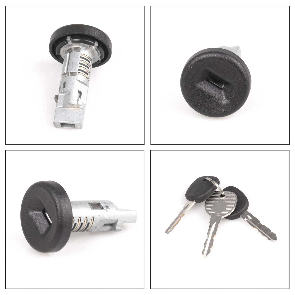 Dngbymx cylinder installed in steering column with vehicle scale showing correct fit