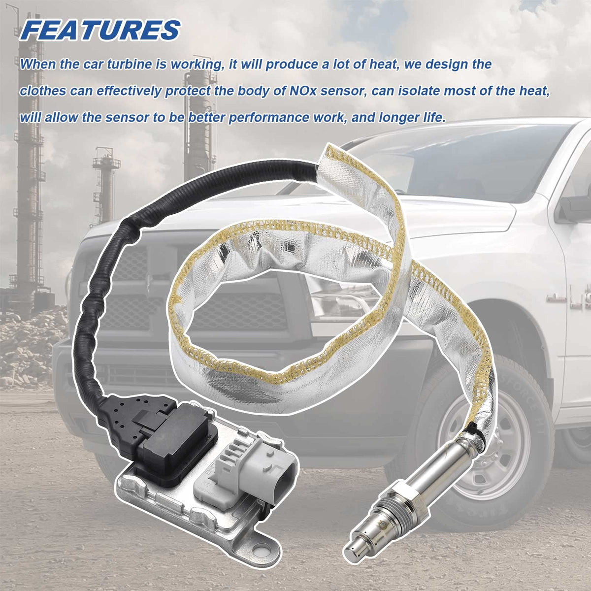 Dngbymx sensor installed under hood in Dodge Ram demonstrating easy direct replacement