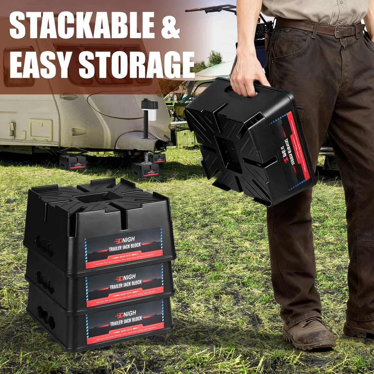 Dnigh block under tongue jack in use improving trailer stability benefit
