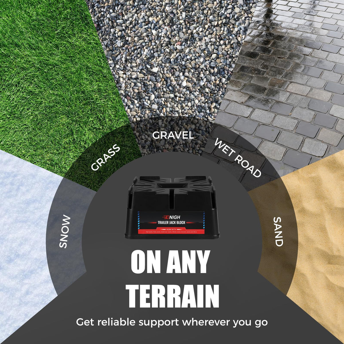 Dnigh block used as seat next to trailer offering dual-purpose convenience benefit