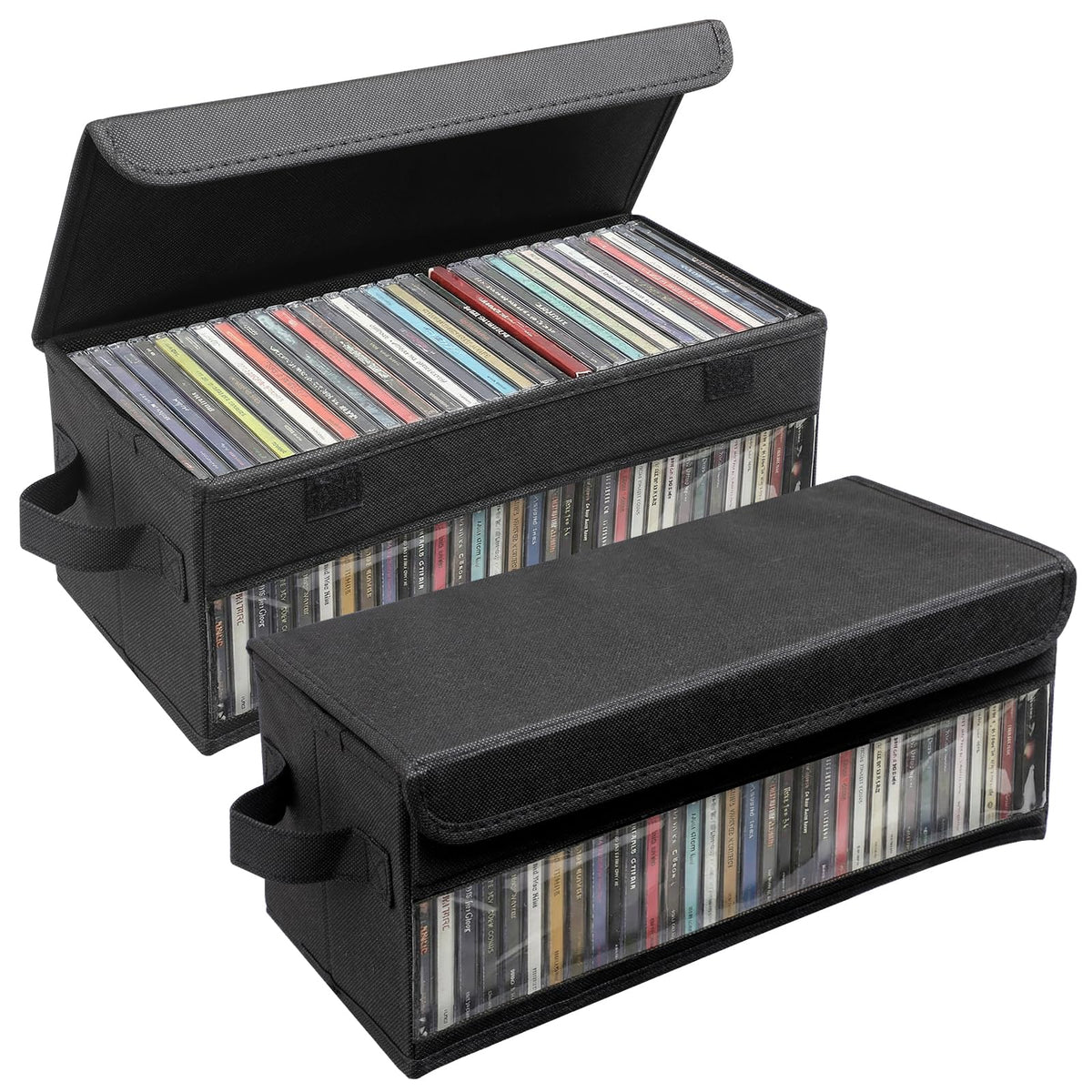Dntorx front view of two-pack storage boxes showing tidy appearance and organized benefit