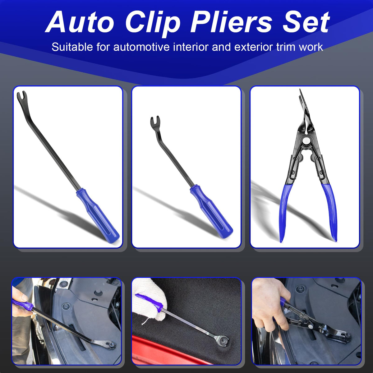 Doaho clip plier and fastener tools displayed to remove stubborn retainers easily