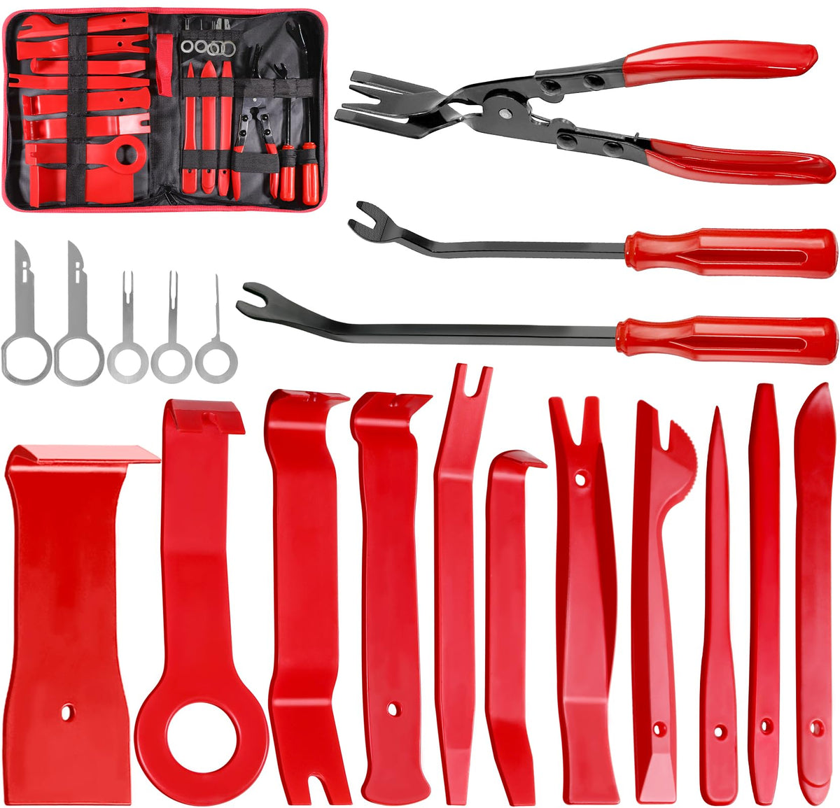 Doaho front packaging and full 19-piece kit showing organized tools for convenience