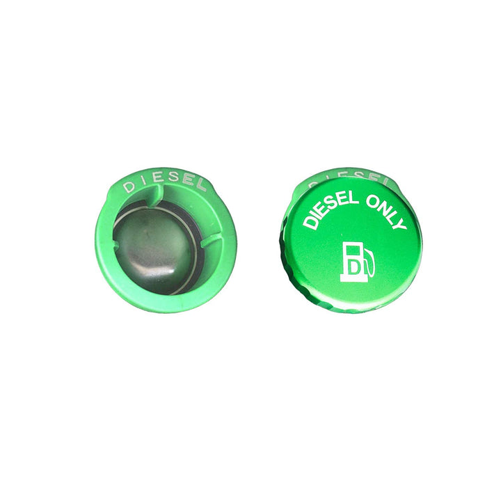 DOCA front view magnetic green diesel fuel cap showing fit and finish benefit