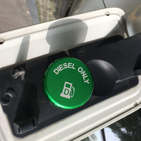 DOCA cap installed on Dodge Ram fuel filler showing secure fit and visibility benefit
