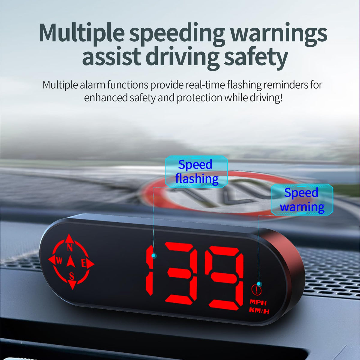 Docbraces HUD side profile highlighting slim housing and glare-resistant screen benefit