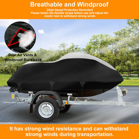 DOCEPERT jet ski covered on trailer during transport for road protection