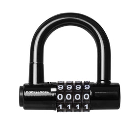 DocksLocks front view of compact U-lock demonstrating sturdy compact protection