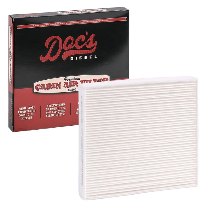 Doc's Diesel front packaging showing D3977 filter and clear fit information